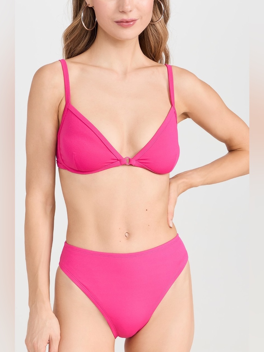 Good American Good Waist Cheeky Bikini Bottoms in Ballerina Pink NWT